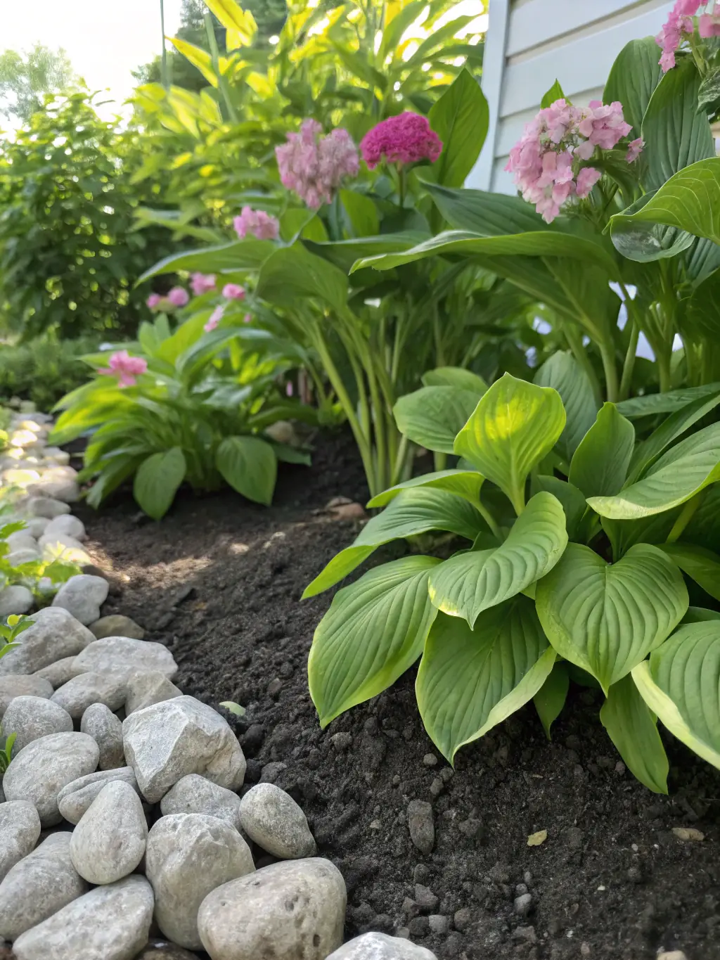 A vibrant image of a lush garden with various plants, flowers, and vegetables thriving with the help of Span Shield Enterprise's organic fertilizers.