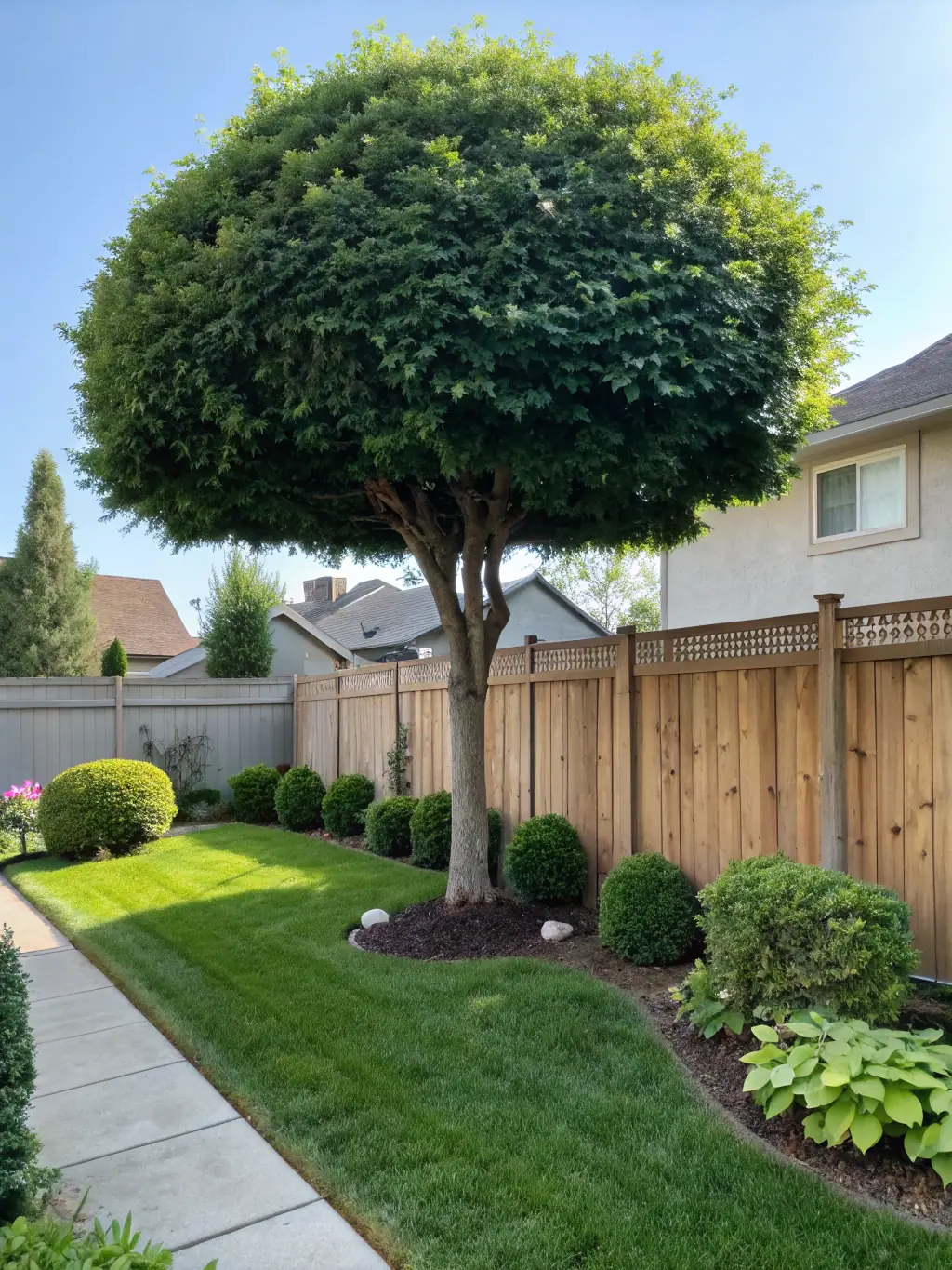 A protective net installed around a garden to prevent bird damage, showcasing Span Shield Enterprise's bird netting solutions.