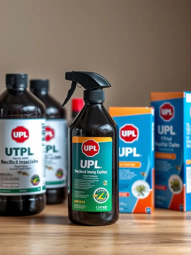 A UPL insecticide product displayed with a focus on its packaging, highlighting its suitability for public health applications.