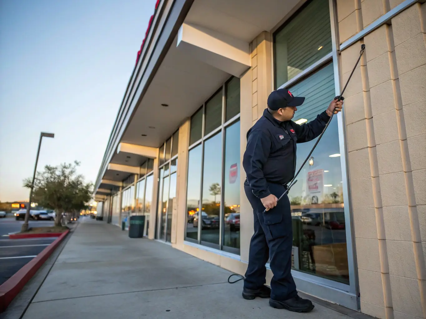 A pest control specialist inspecting a property for potential mosquito breeding sites, such as clogged gutters, bird baths, and other areas where water can accumulate.