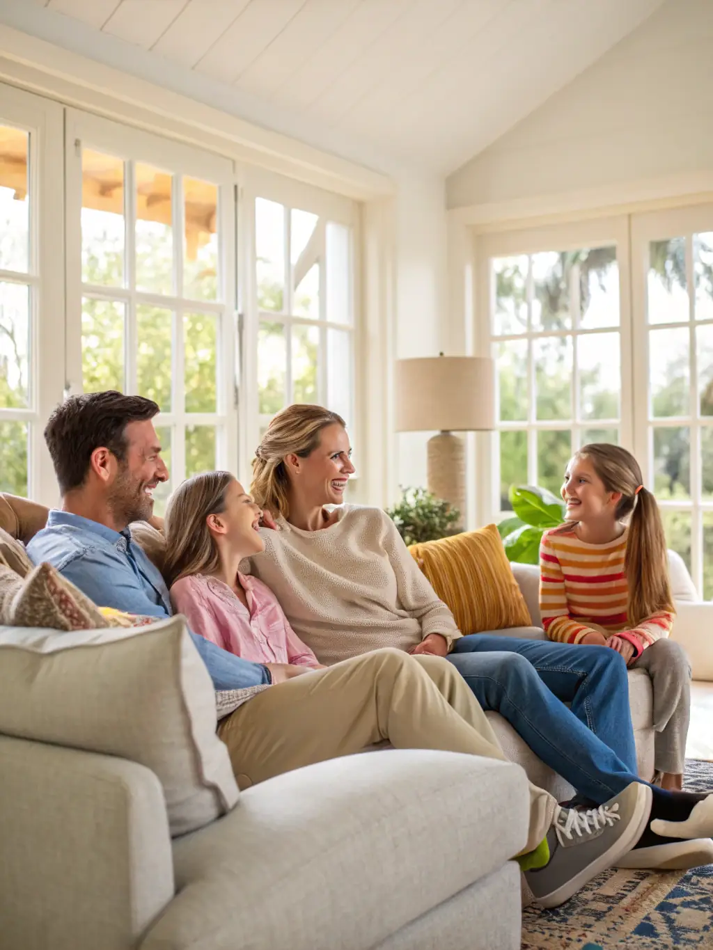 An image depicting a family enjoying their home without the worry of termites, emphasizing the peace of mind offered by Span Shield's odorless treatment.