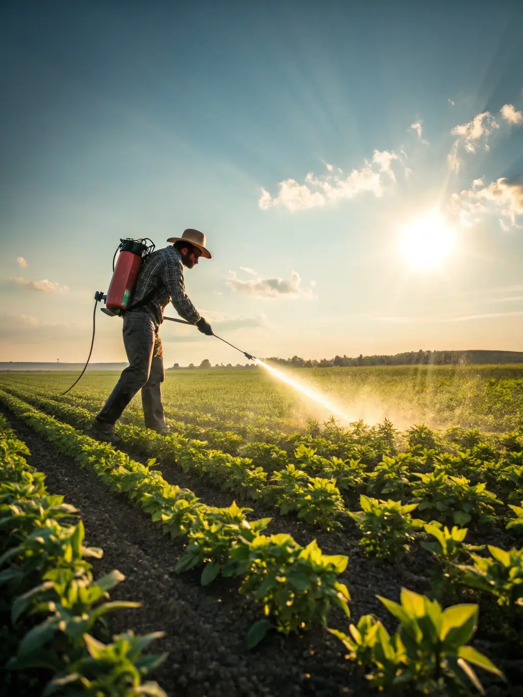 An image of Heranba insecticide being applied to a field, showcasing its use in controlling pests in agricultural settings.