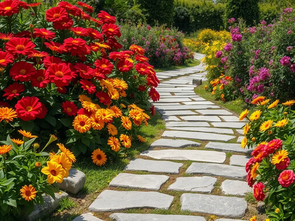 A close-up shot of a well-maintained garden with vibrant flowers and healthy plants, symbolizing the benefits of Span Shield Enterprise's gardening and pest control services.