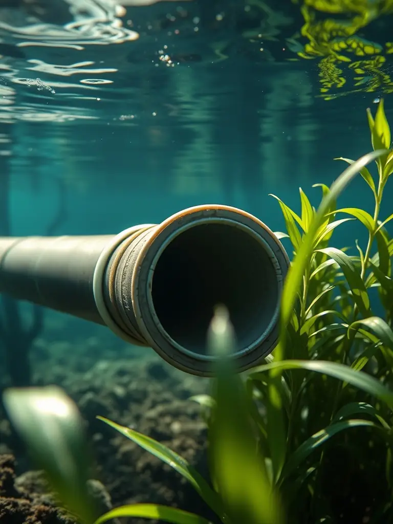 A close-up shot of a Span Shield Enterprise garden pipe, showcasing its robust triple-layer construction, with water flowing smoothly through it, set in a lush green garden in Ahmedabad.