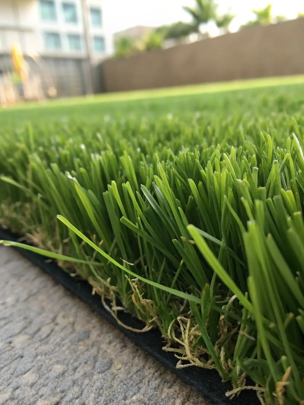 A close-up shot of Span Shield Enterprise's sports turf, showcasing its durability and vibrant green color, ideal for sports fields and recreational areas.