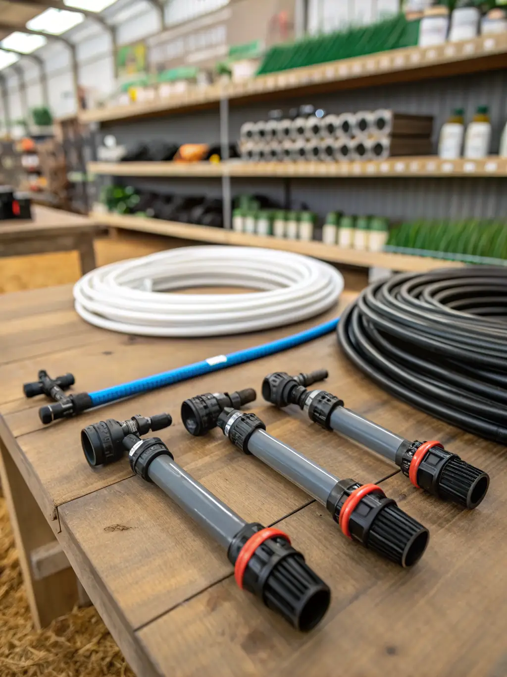 A Span Shield Enterprise pipe connected to a sprinkler system, reliably providing consistent water pressure, with a focus on the sturdy connections and fittings.