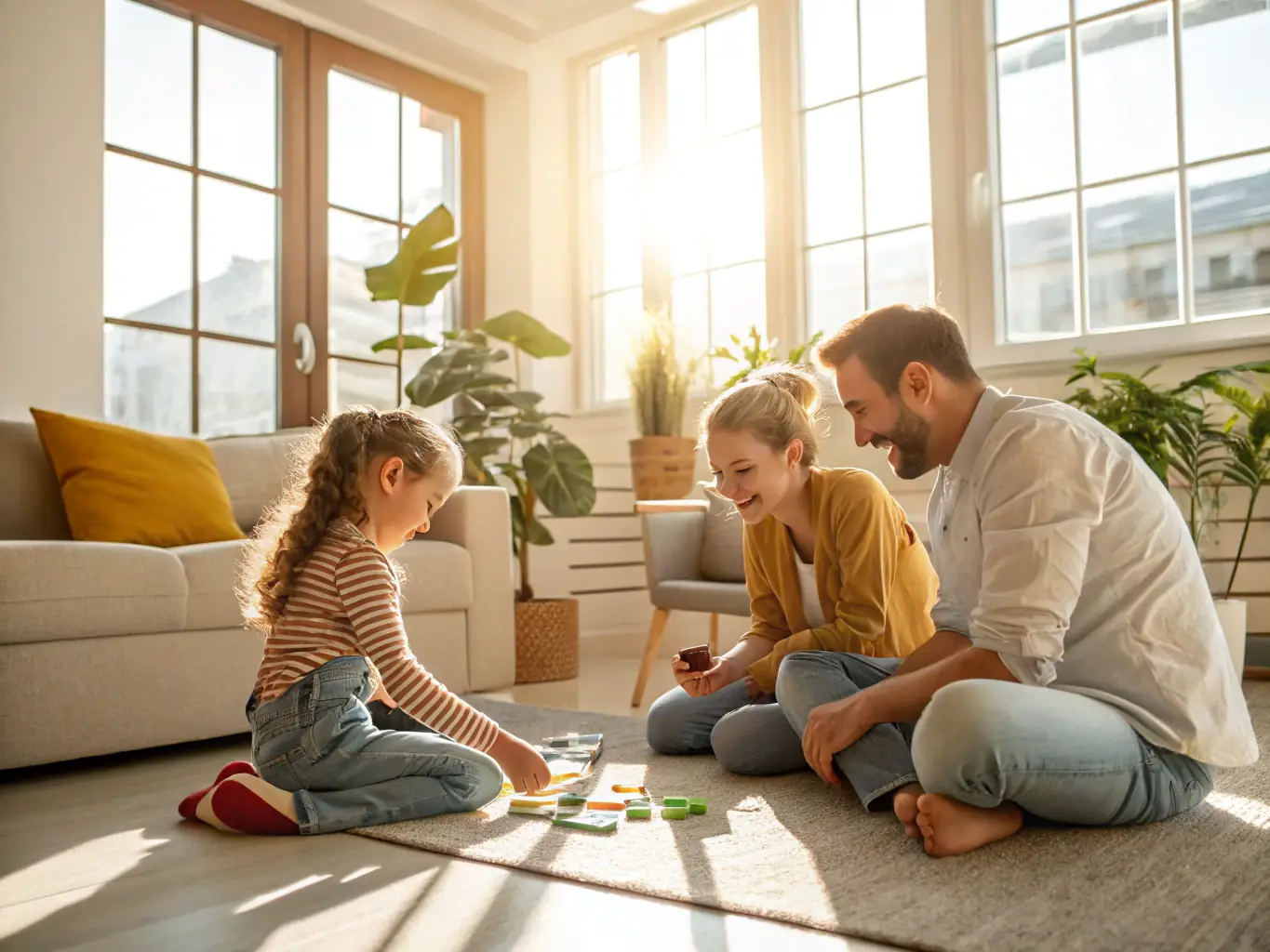 A family enjoying their time in a home free from pests, highlighting the health and safety benefits of pre-construction termite treatment.