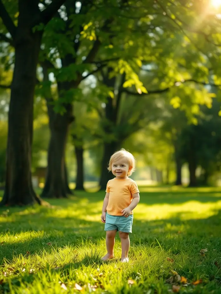 A child playing safely in a backyard, with a subtle mosquito net in the background, illustrating the peace of mind that comes with effective mosquito control from Span Shield.