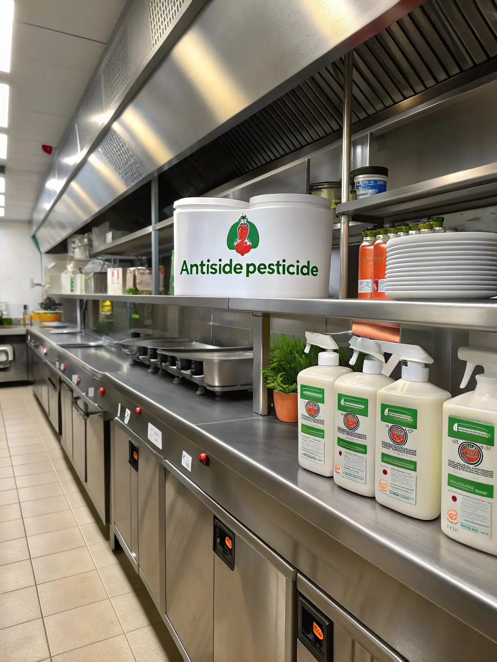 A Span Shield team inspecting a restaurant kitchen, using advanced equipment to check for pests, representing commercial pest control in a hospitality environment.